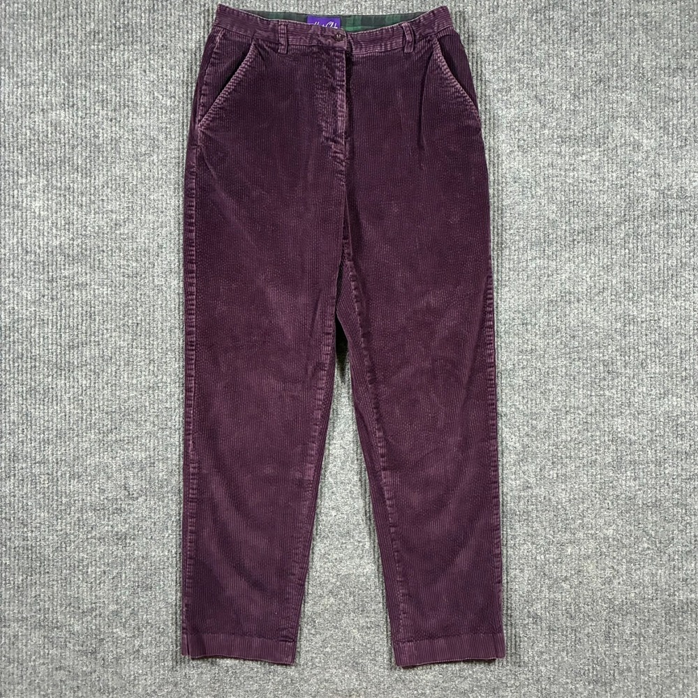 Hunt Club Corduroy Pants Womens Size 12 Purple Stretch Straight Leg Casual
